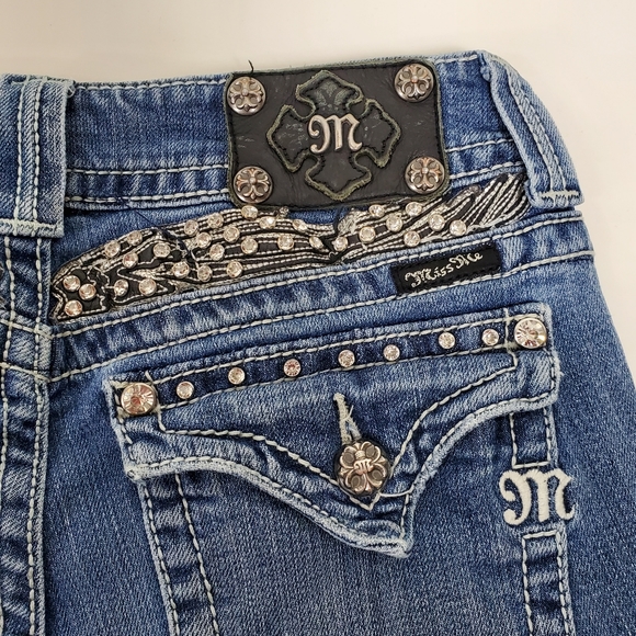 Miss  Me rhinestone bling studded bootcut JP5011-3 jeans size 29 - Picture 13 of 16